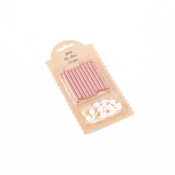 10 BOUGIES ROSE GOLD PAILLETEES