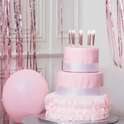 10 BOUGIES ROSE GOLD PAILLETEES