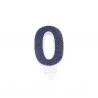 BOUGIE CHIFFRE 0 PAILLETTES MARINE