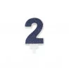 BOUGIE CHIFFRE 2 PAILLETTES MARINE