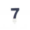 BOUGIE CHIFFRE 7 PAILLETTES MARINE
