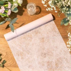CHEMIN DE TABLE 30CMX5M ROSE intisse