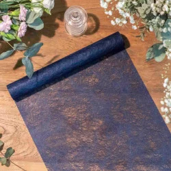 CHEMIN DE TABLE 30CMX5M BLEU MARINE