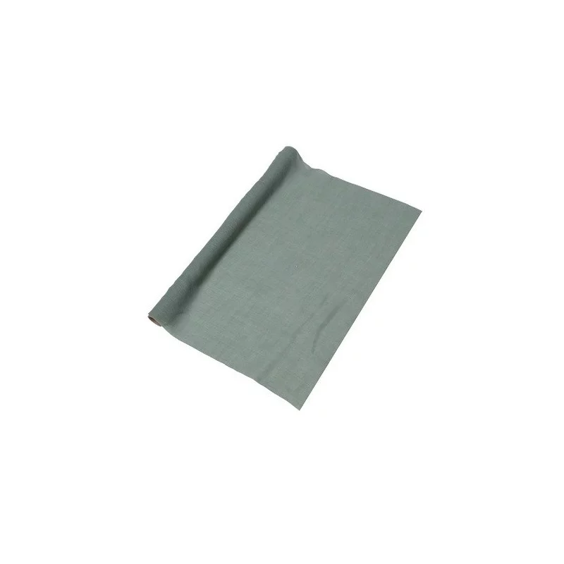 CHEMIN DE TABLE MOUSSELINE VERT DE