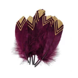 6 PLUMES ETHNIQUE MARSALA ET OR 18-20C