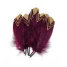 6 PLUMES ETHNIQUE MARSALA ET OR 18-20C