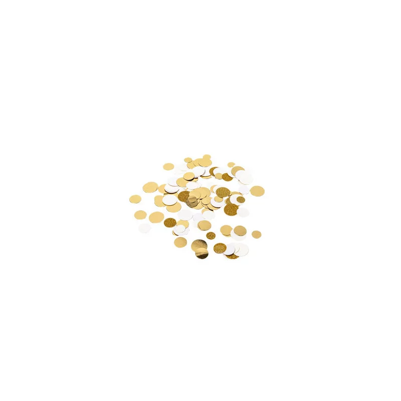 CONFETTIS IVOIRE, PAILLETTES OR,