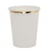 8 GOBELETS BLANC ET OR