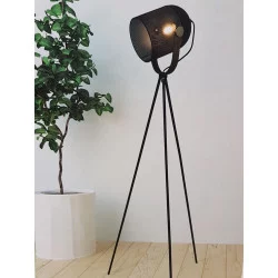 LAMPADAIRE SPOT AVEC TRÉPIED EN MÉTAL NOIR 56x52x138cm