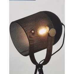 LAMPADAIRE SPOT AVEC TRÉPIED EN MÉTAL NOIR 56x52x138cm