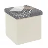 COFFRE POUF PLIABLE PATCHWORK GRIS