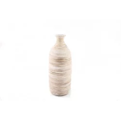 VASE BOUTEILLE NERVURE 10X26CM NATURE