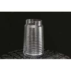 VASE TRANSPARENT NERVURE 20CM VERRE