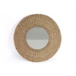 Miroir rond en jonc de mer naturel D50cm