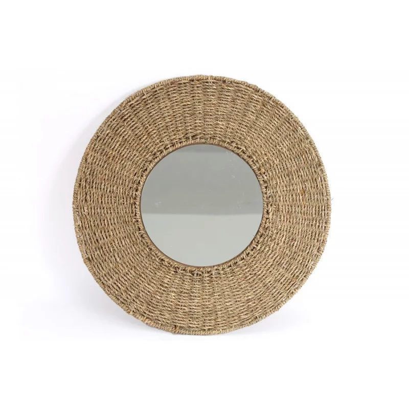 Miroir rond en jonc de mer naturel D50cm