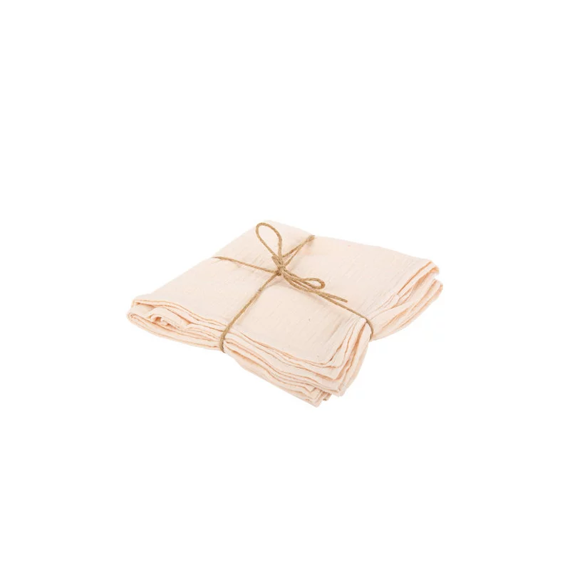 4 SERVIETTES GAZE DE COTON BLUSH 40X40