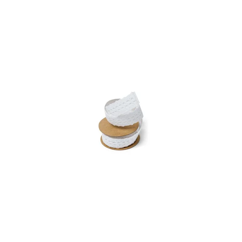 DENTELLE ADHESIVE BLANCHE 2.5CMX2M