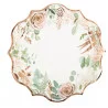 8 ASSIETTES PEONY BLANCHES, ROSES