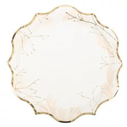 8 ASSIETTES FLEURS DES CHAMPS BLANCHES