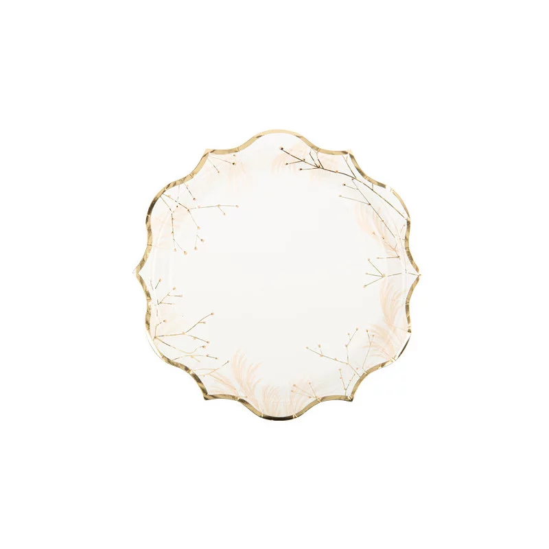 8 ASSIETTES FLEURS DES CHAMPS BLANCHES