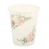 8 GOBELETS PEONY BLANCS, ROSES, VEGETAL