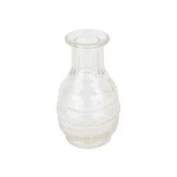 VASE GRAVURE ANCIENNE VERRE ROND 7,5x13cm