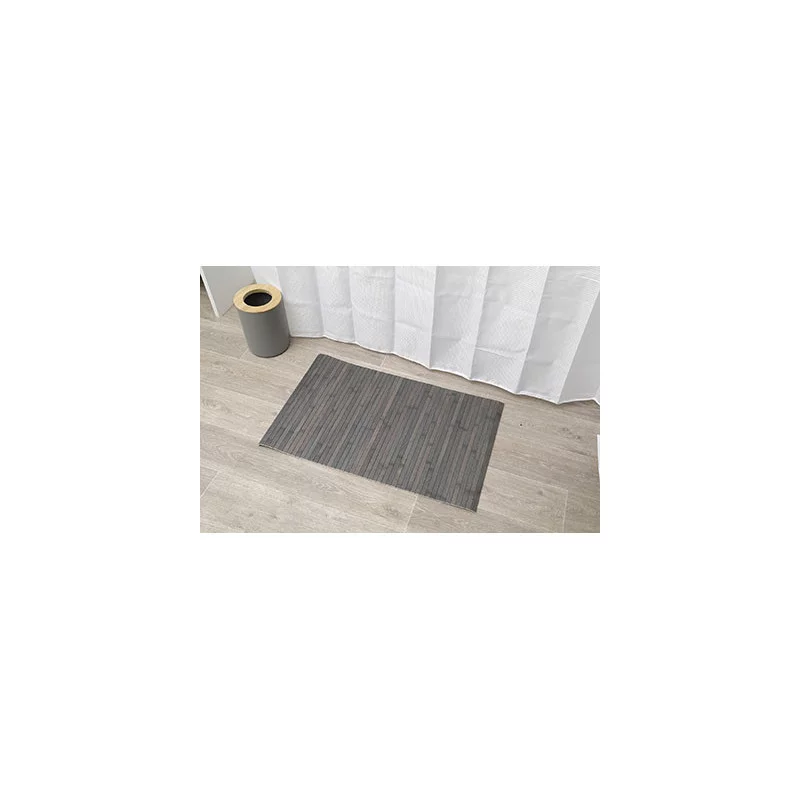 TAPIS BAMBOU GRIS ANTI-DERAPANT 50X8CM