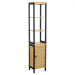 COLONNE CEBU NOIR ET BAMBOU 1 PORTE + 3