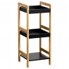 MEUBLE BAMBOU/NOIR 3 ETAGERES MDF