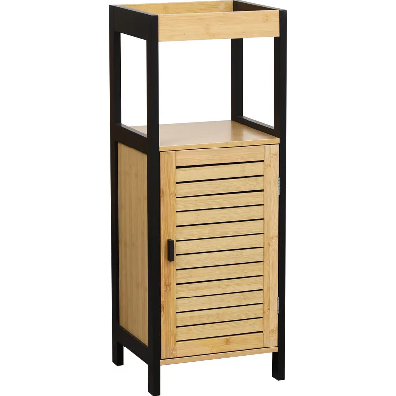 MEUBLE BAS CEBU NOIR ET BAMBOU