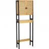 MEUBLE DESSUS WC CEBU NOIR/BAMBOU 2 PORT