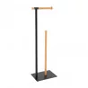 MEUBLE RESERVE PAPIER WC BAMBOU NOIR