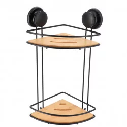 SERVITEUR BAMBOU 2 ETAGERES D'ANGLE SUR