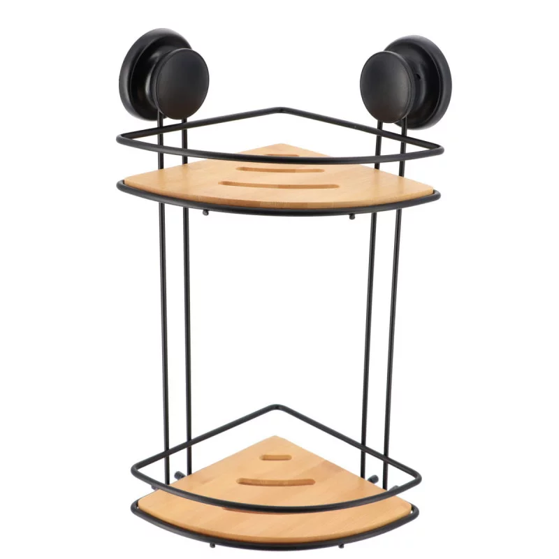 SERVITEUR BAMBOU 2 ETAGERES D'ANGLE SUR
