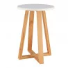 TABOURET SALLE DE BAIN PIEDS BAMBOU BLAN