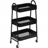 DESSERTE METAL SUR ROULETTES 3 NIVEAUX -