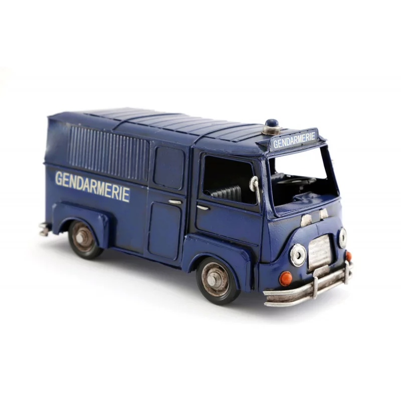 Retro metalen gendarmeriebusje