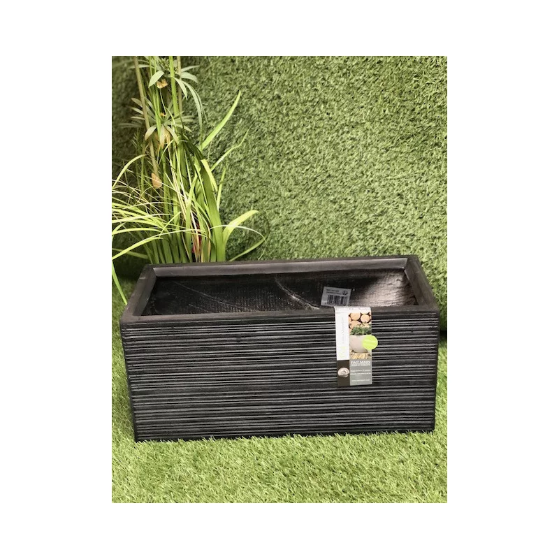 JARDINIERE STRIPE NOIR PM 50X23X23CM