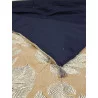 EDREDON LEAVES NAVY 75X200 COTON ET LIN