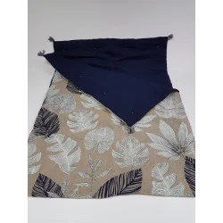 EDREDON LEAVES NAVY 75X200 COTON ET LIN