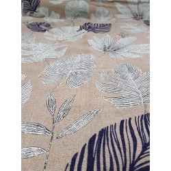 EDREDON LEAVES NAVY 75X200 COTON ET LIN