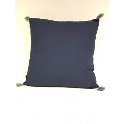 COUSSIN LEAVES NAVY 45X45 COTON ET LIN 3