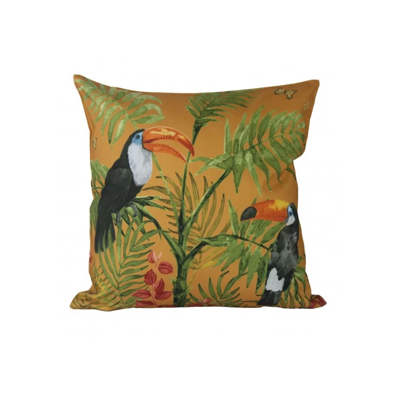 COUSSIN TOUCAN TOURNESOL 45X45CM TISSUS