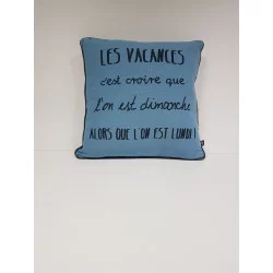 COUSSIN VACANCES STONE BLUE 45X45CM COT