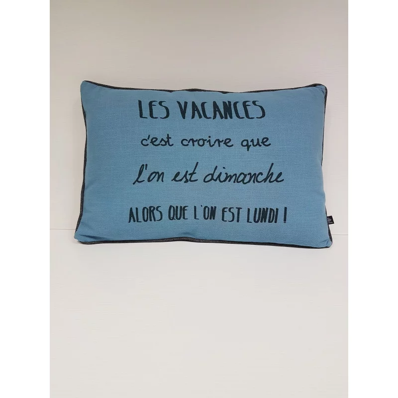 COUSSIN VACANCES STONE BLUE 40X60CM COT