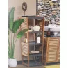 MEUBLE 5 ÉTAGÈRES ÉLÉMENT EN BOIS ACACIA ET MDF