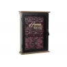 BOITE CLES FLORAL 22X6X30 MDF NOIR VITR