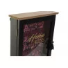 BOITE CLES FLORAL 22X6X30 MDF NOIR VITR