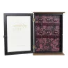 BOITE CLES FLORAL 22X6X30 MDF NOIR VITR