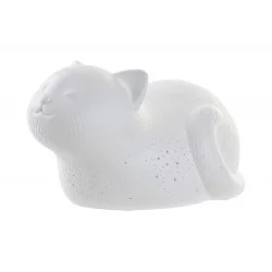 LAMPE LED PETIT CHAT PORCELAINE 23X16X13cm
